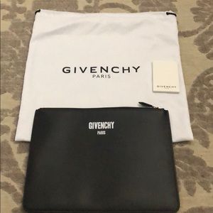 NEW Givenchy black zippered clutch bag
